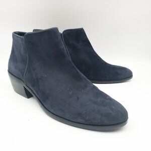 SAM EDELMAN Petty Navy Blue Suede Ankle Boots Booties Womens 8.5